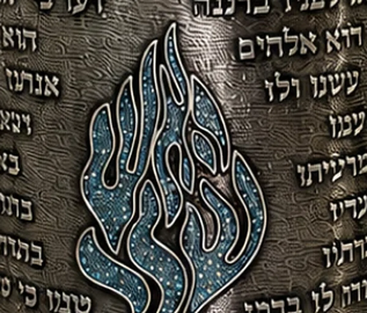תקריב להבה משובצת אבני סברובסקי במרכז תיק ספר תורה מזמור לתודה